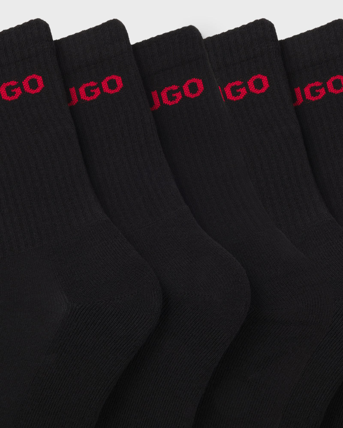 HUGO 6 Pack QS Rib Logo Mens Combed Cotton Socks - Open Miscellaneous 969