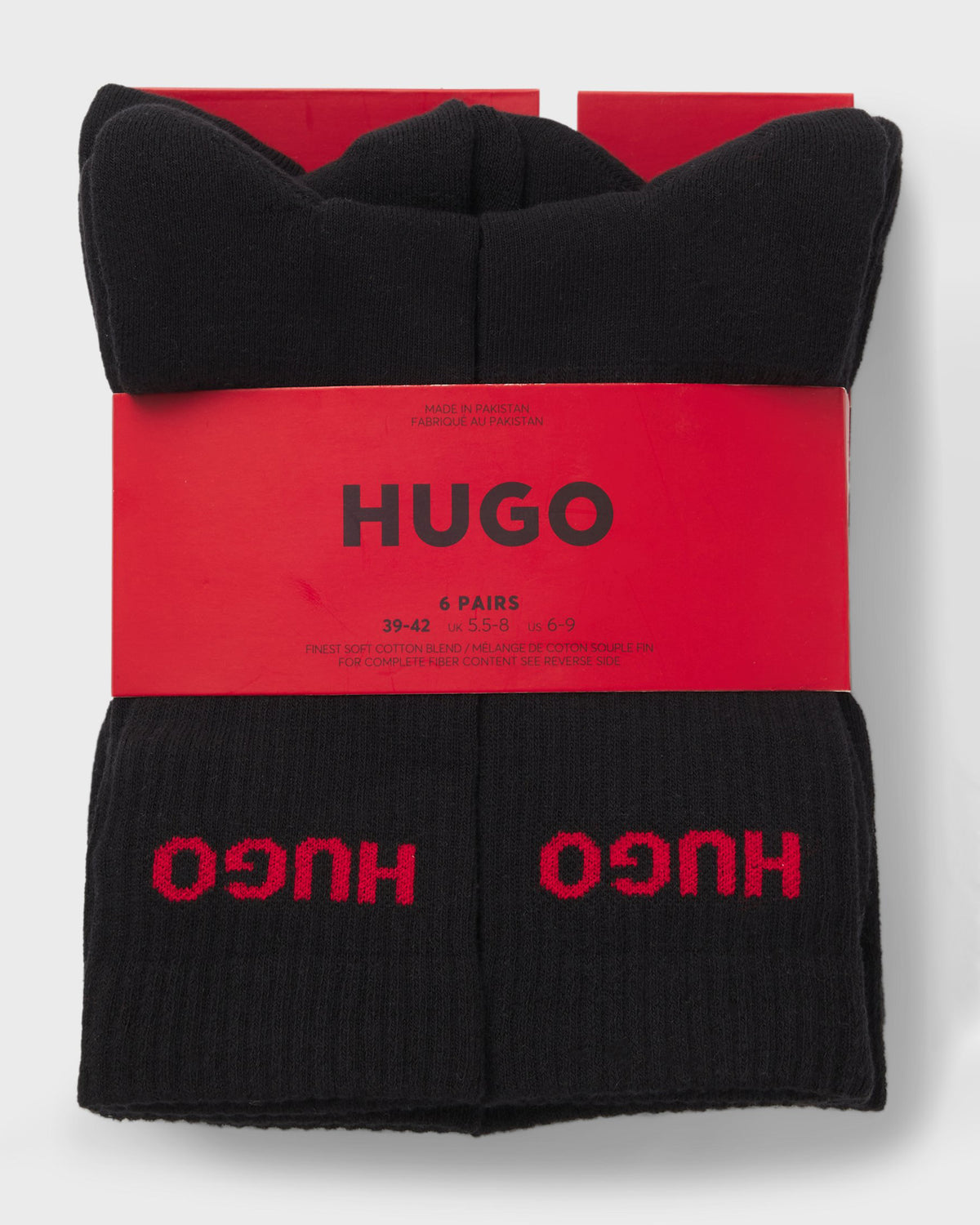 HUGO 6 Pack QS Rib Logo Mens Combed Cotton Socks - Open Miscellaneous 969