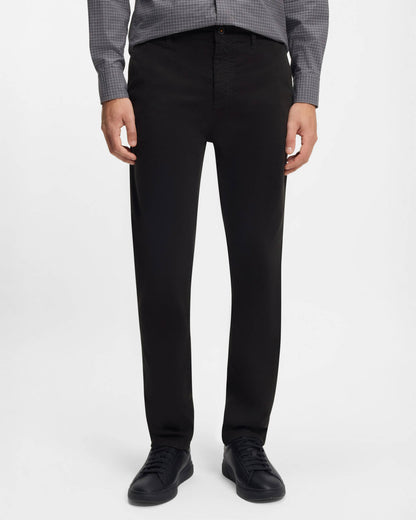 BOSS Orange Mens Tapered-Fit Chinos in Stretch-Cotton Satin - Black 001