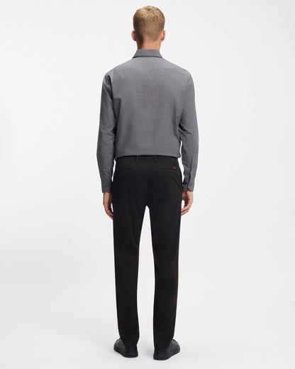 BOSS Orange Mens Tapered-Fit Chinos in Stretch-Cotton Satin - Black 001