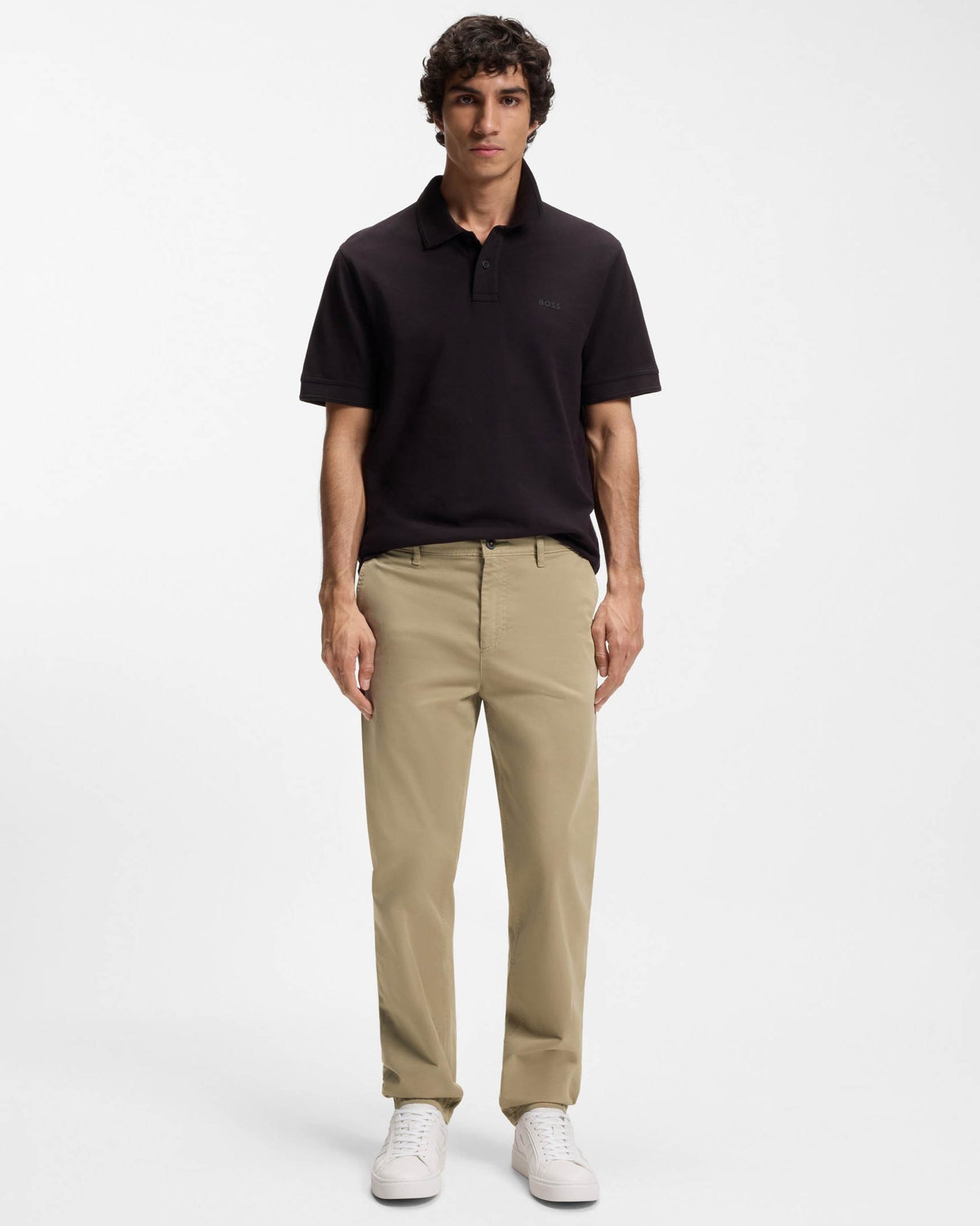 BOSS Orange Mens Tapered-Fit Chinos in Stretch-Cotton Satin - Light/Pastel Brown 239