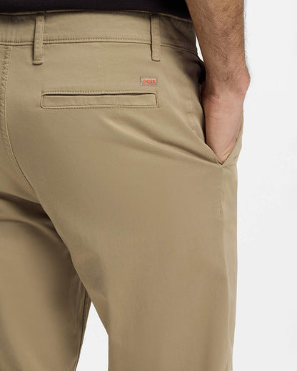 BOSS Orange Mens Tapered-Fit Chinos in Stretch-Cotton Satin - Light/Pastel Brown 239