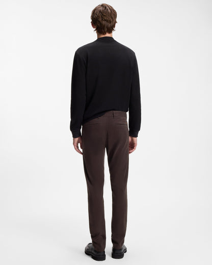 BOSS Orange Mens Slim Fit Chinos in Stretch-Cotton Satin - Dark Brown 207