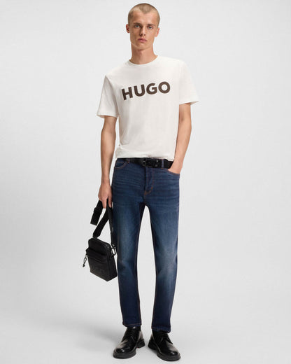 HUGO 634 Mens Tapered-Fit Jeans in Stretch Denim - Dark Blue 409