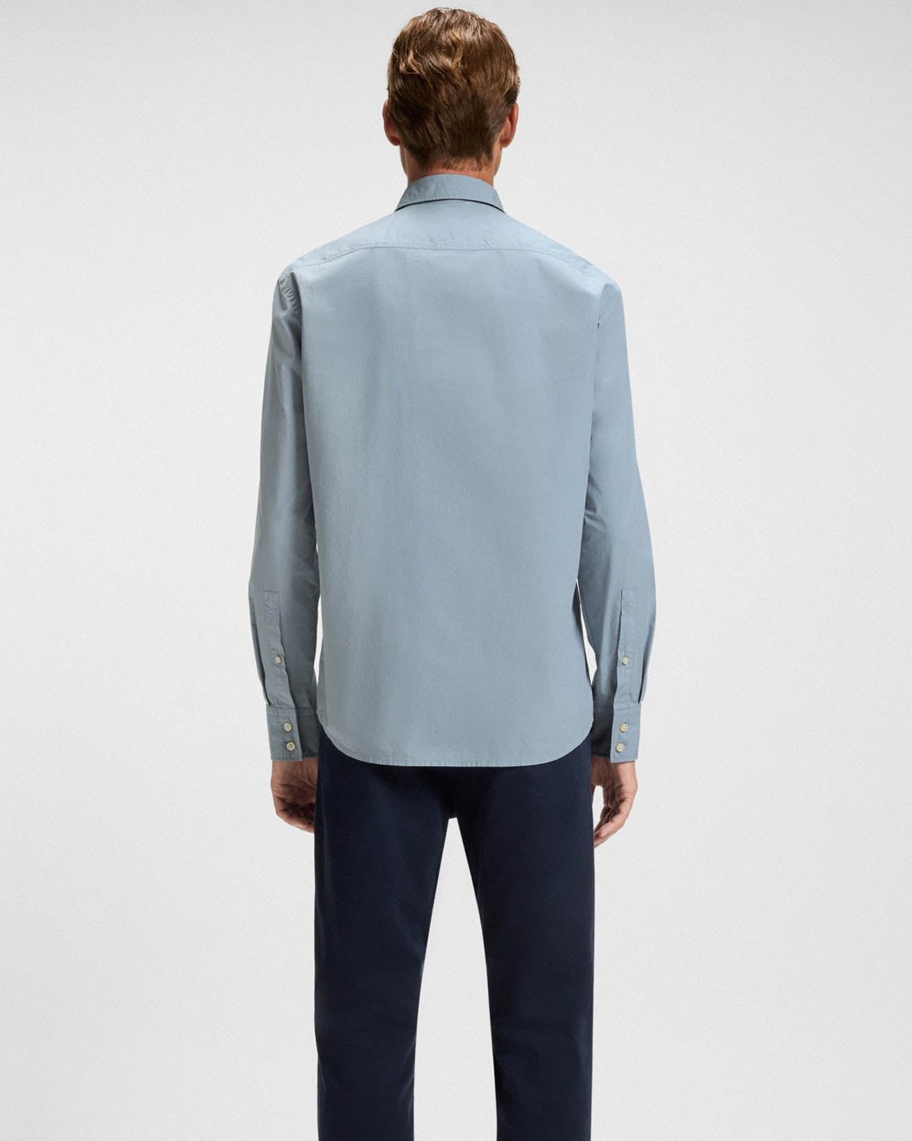 BOSS Orange Relegant 6 Mens Regular-Fit Shirt in Cotton Poplin with Kent Collar - Light/Pastel Blue 451