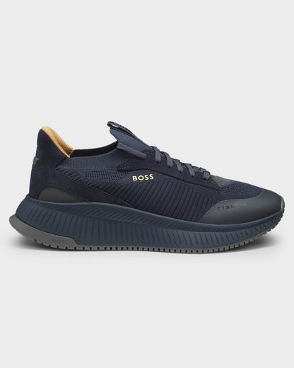 BOSS Orange TTNM EVO Mens Trainers with Knitted Uppers - Open Blue 475
