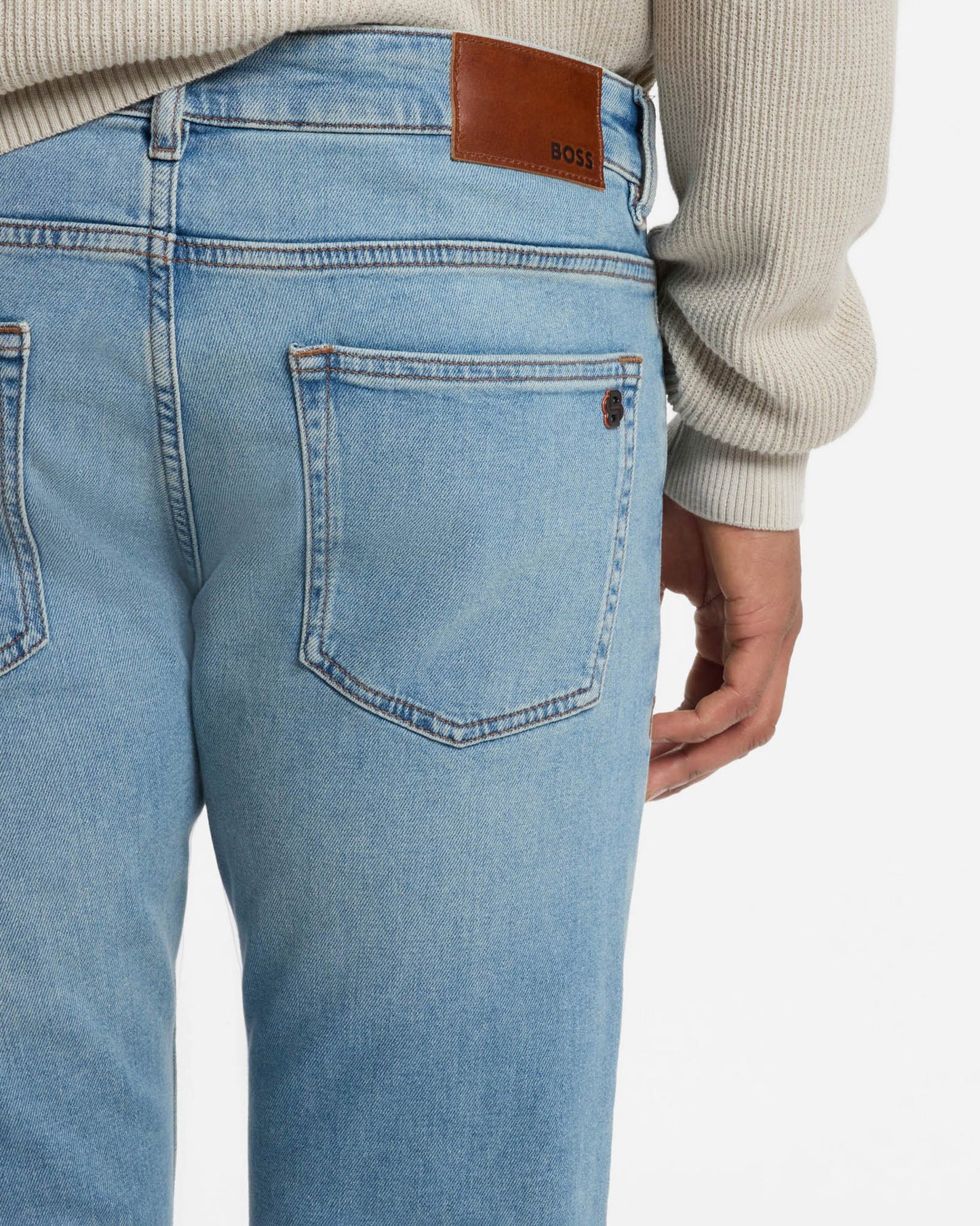 BOSS Orange Delaware Mens slim-fit jeans in blue comfort-stretch denim - Bright Blue 430