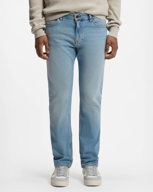 BOSS Orange Delaware Mens slim - fit jeans in blue comfort - stretch denim - Bright Blue 430 | CHO | Designer Mens,Trousers,Jeans