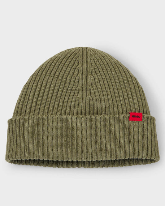 HUGO Xola Mens Beanie - Open Green 389 | CHO | Designer Mens Hats
