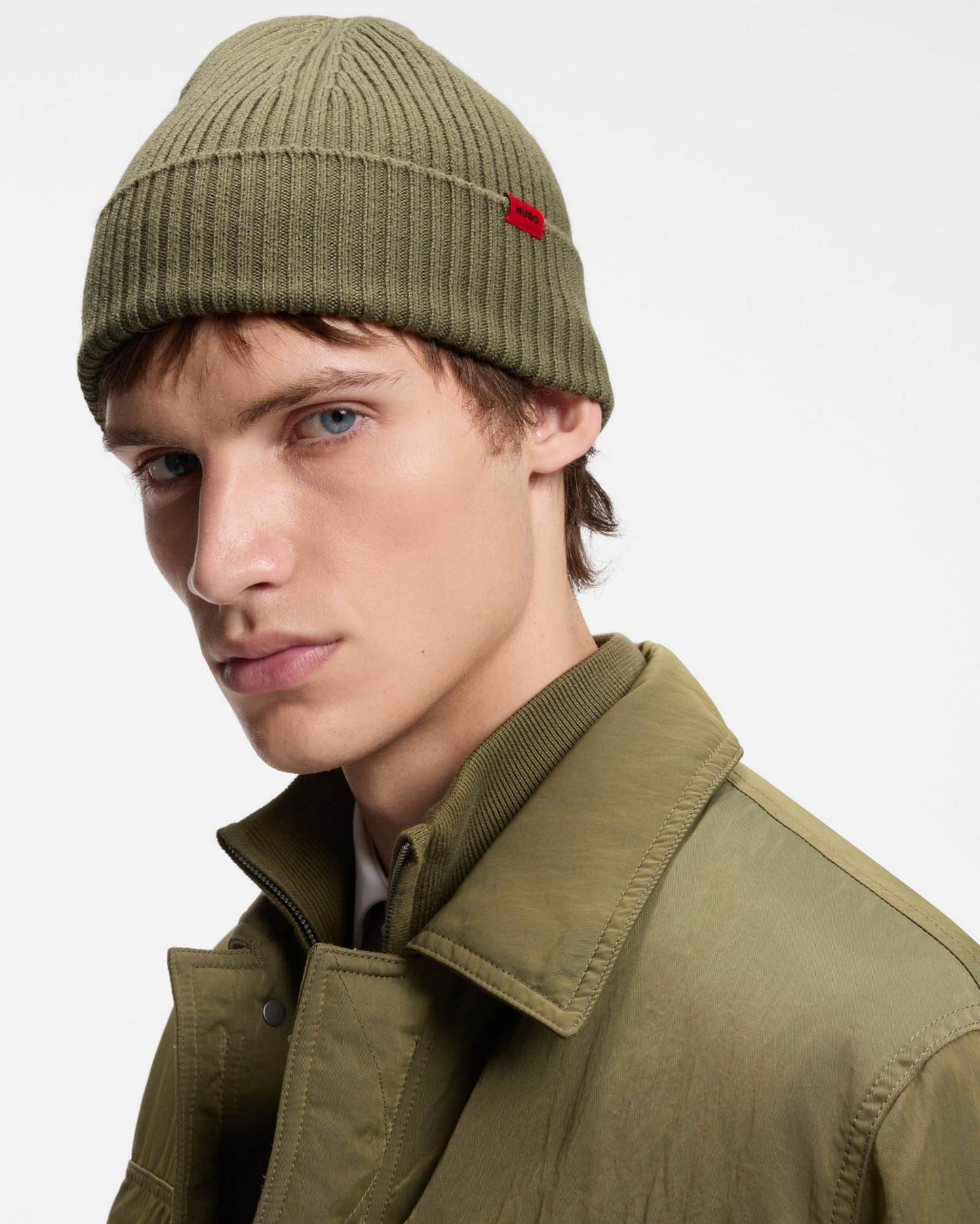 HUGO Xola Mens Beanie - Open Green 389