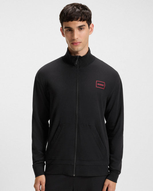 HUGO Laze Mens Zip-Up Loungewear Tracksuit Jacket - Black 001