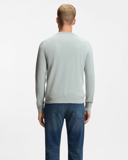 BOSS Orange Kanovano Mens Crew Neck Jumper - Silver 043 | CHO | Designer Mens Jumpers