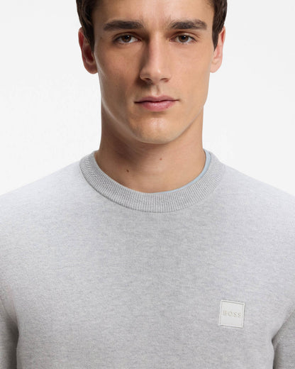 BOSS Orange Kanovano Mens Crew Neck Jumper  - Open Grey 086