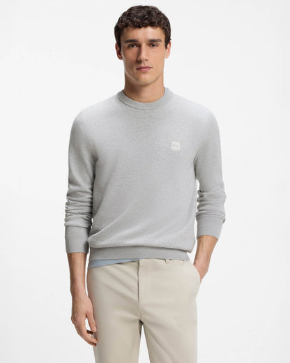 BOSS Orange Kanovano Mens Crew Neck Jumper  - Open Grey 086