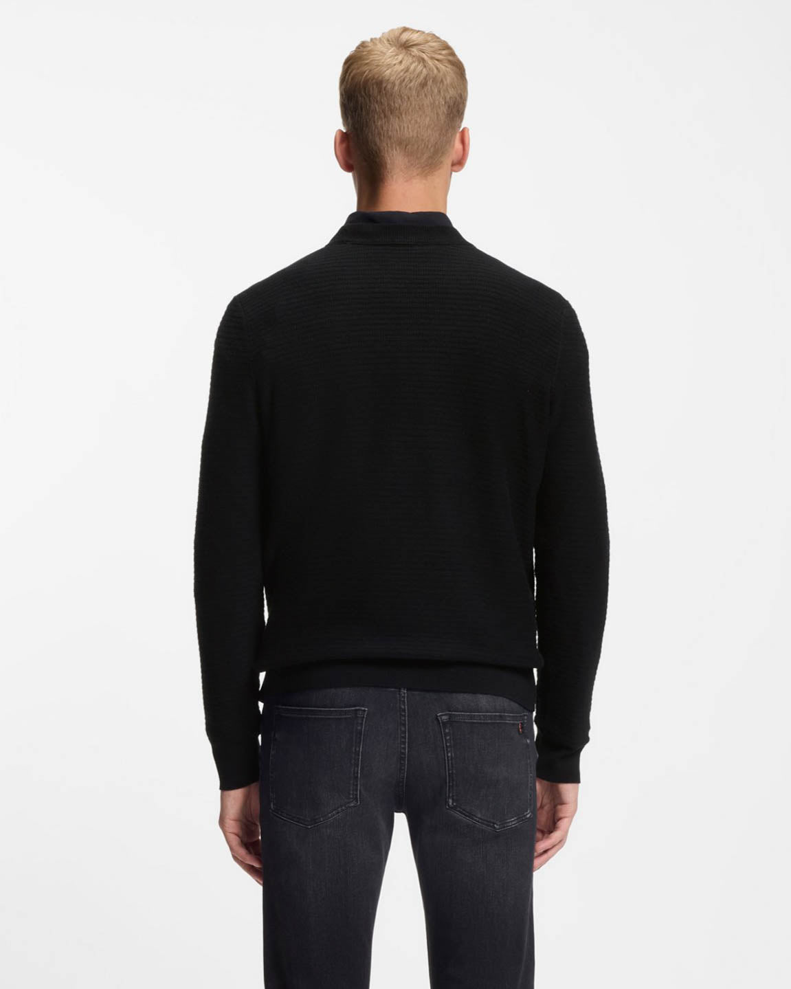 BOSS Orange Anion S Mens Crew Neck Jumper - Black 001 - CHO - Designer Mens Jumpers