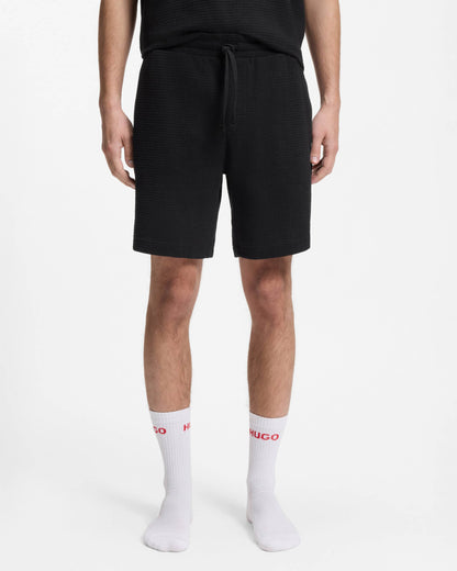 HUGO Austin Mens HUGO Austin Mens HUGO Austin Mens Waffle - Structured Pyjama Shorts with Embroidered Logo | CHO | Designer Mens Pyjamas