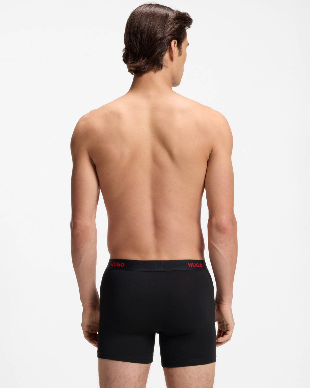 HUGO 3-Pack Mens Boxer Briefs with Logo Waistbands - Black 001