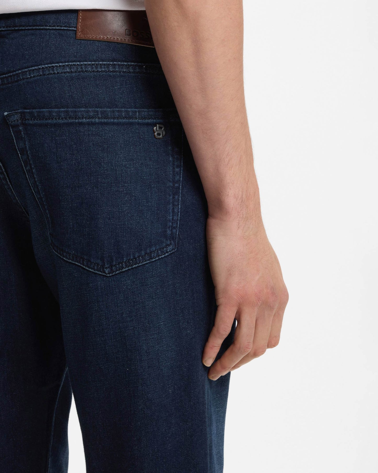 BOSS Orange ONYX BO Mens Tapered-Fit Jeans in Dark-Blue Comfort-Stretch Denim  - Dark Blue 406