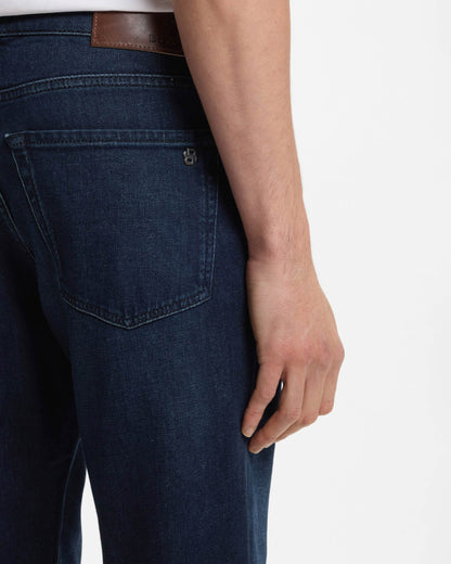 BOSS Orange ONYX BO Mens Tapered-Fit Jeans in Dark-Blue Comfort-Stretch Denim  - Dark Blue 406