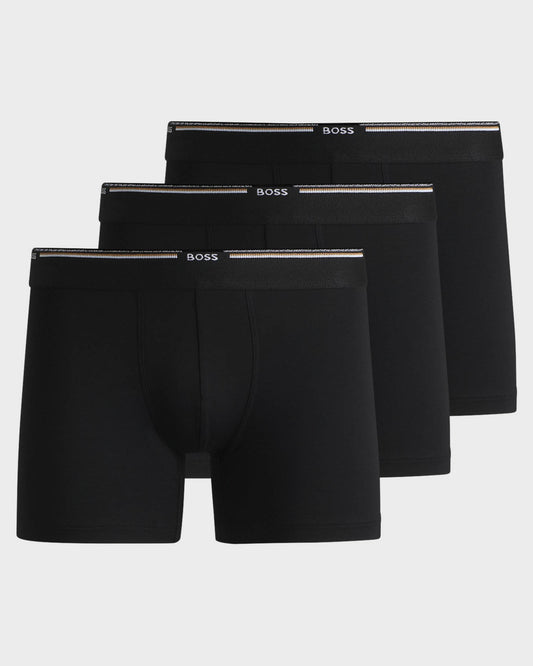BOSS Orange 3-Pack Mens Bamboo Boxer Briefs - Black 001