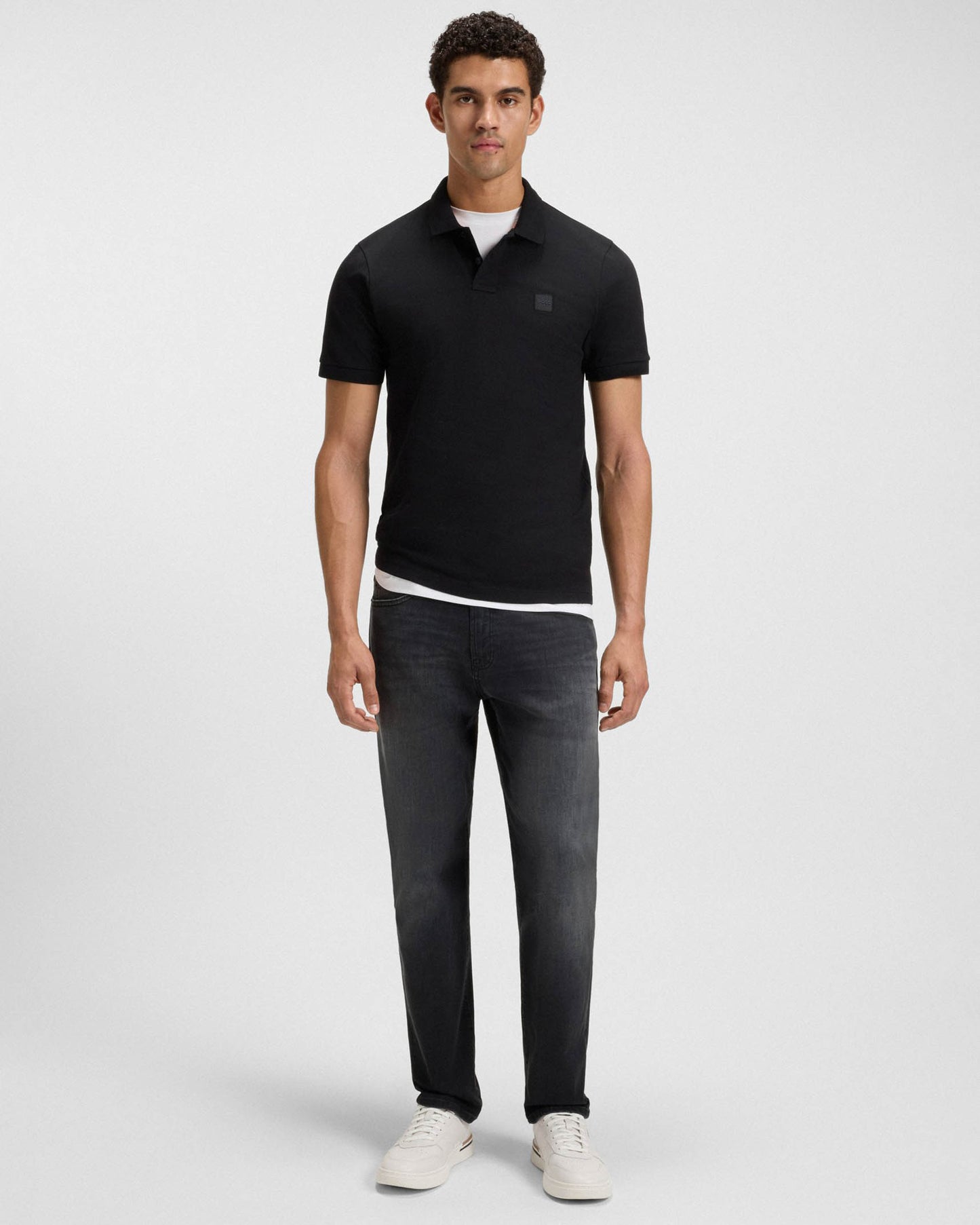 BOSS Orange Re.Maine Mens Regular-Fit Jeans in Super-Stretch Denim - Black 005