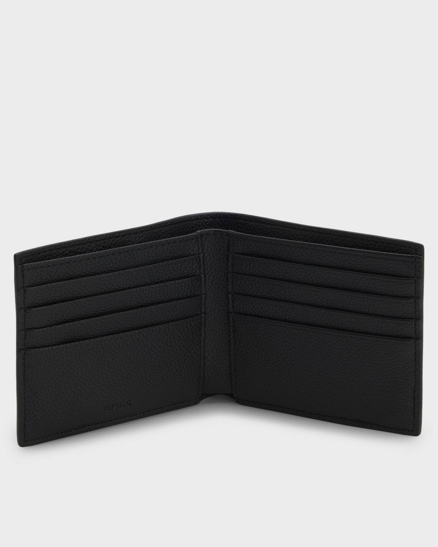 BOSS Orange Ray Mens Faux-Leather Folding Wallet with Signature-Stripe Trim - Black 001 | CHO | Designer Mens Wallets