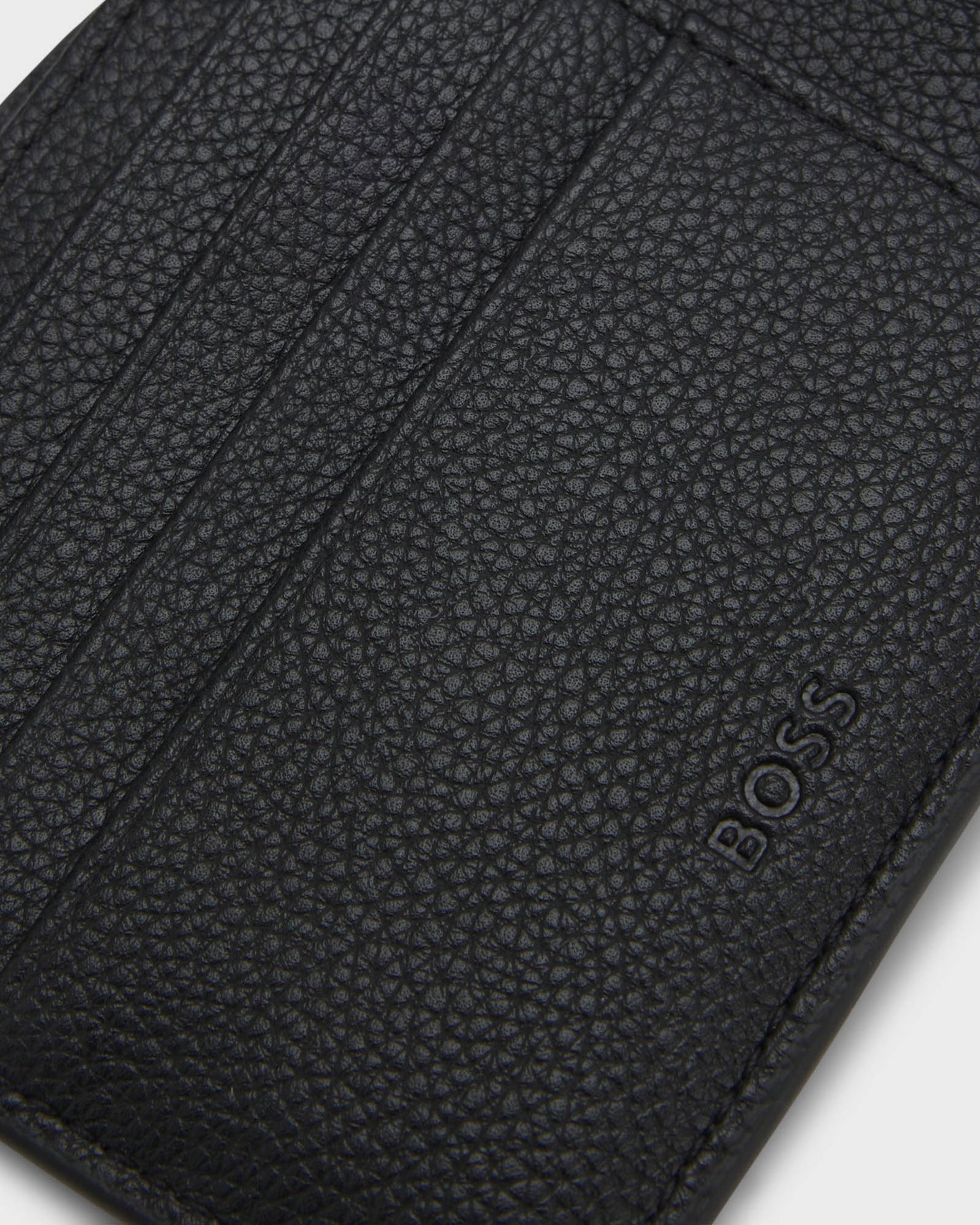 BOSS Orange Ray Mens Faux-Leather Folding Wallet with Signature-Stripe Trim - Black 001 | CHO | Designer Mens Wallets