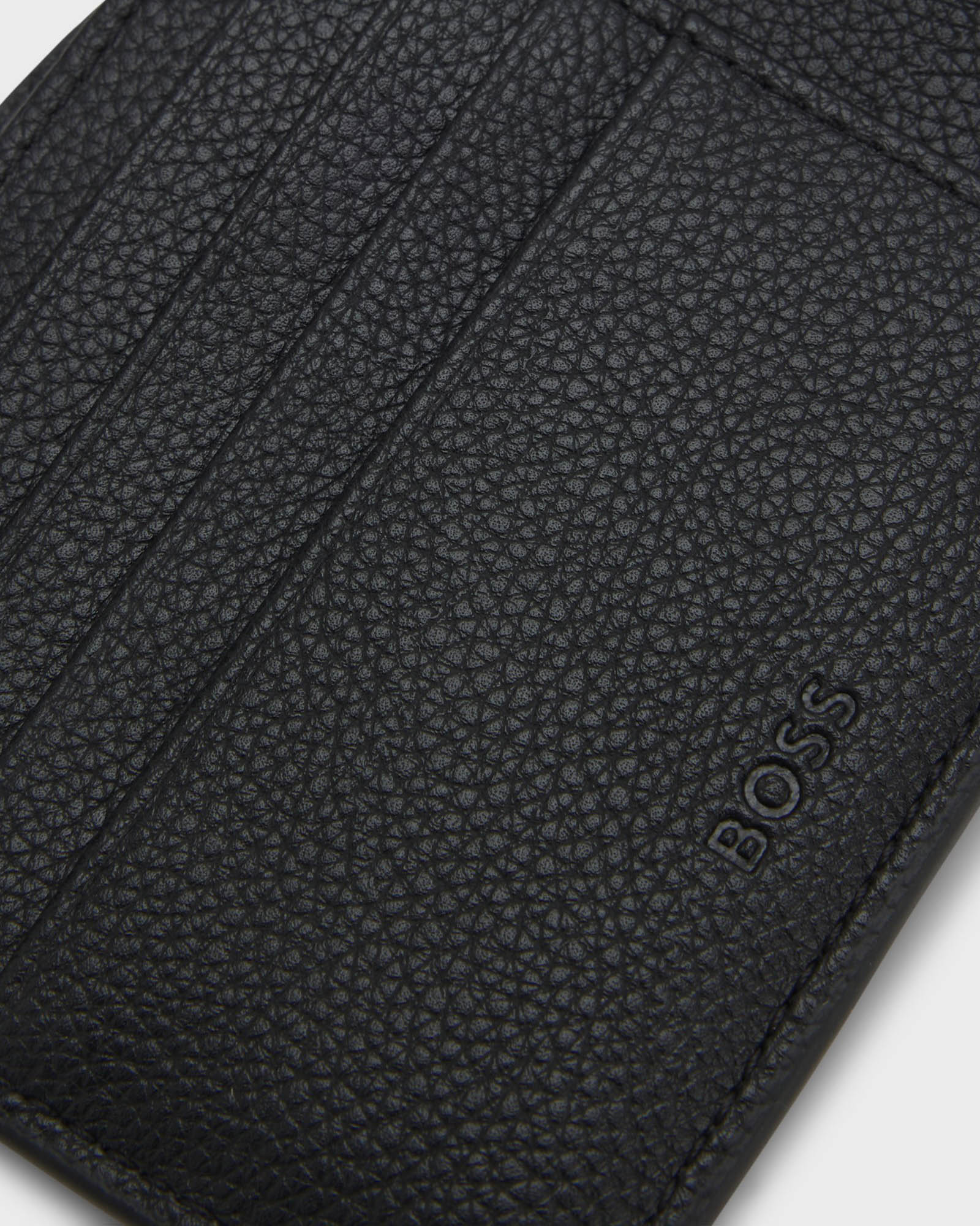 BOSS Orange Ray Mens Faux-Leather Folding Wallet with Signature-Stripe Trim - Black 001 | CHO | Designer Mens Wallets