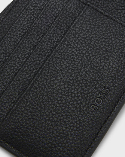 BOSS Orange Ray Mens Faux-Leather Folding Wallet with Signature-Stripe Trim - Black 001 | CHO | Designer Mens Wallets