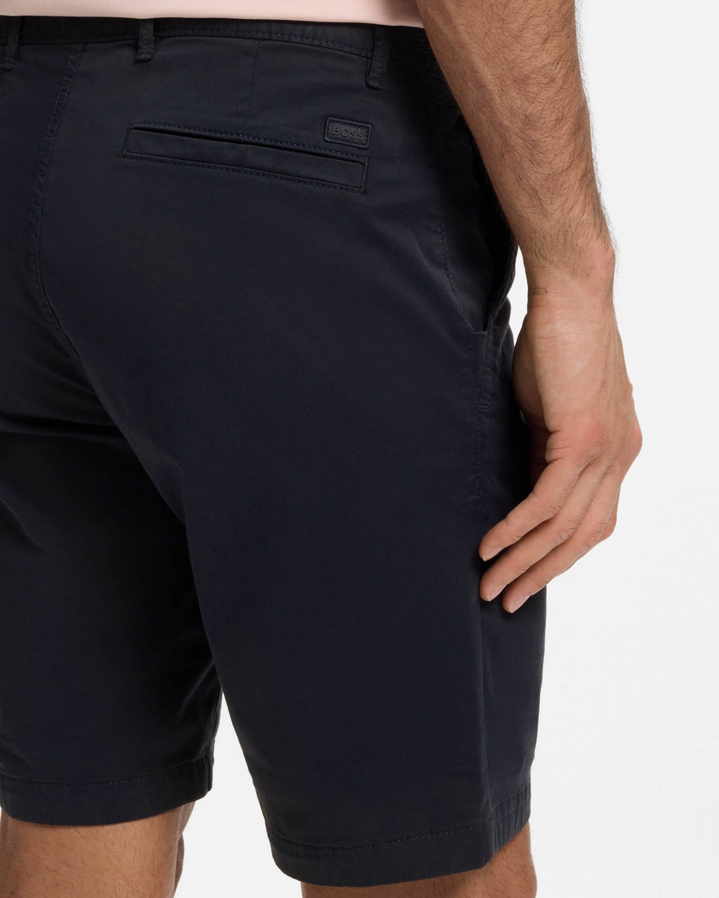 BOSS Orange Mens Slim Fit Chino Shorts in Stretch Cotton Twill - Dark Blue 404