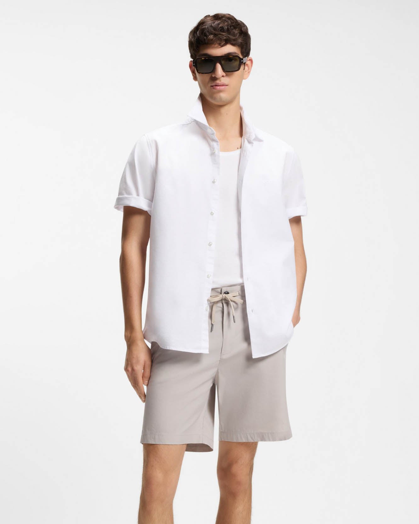 BOSS Orange Rash 2 Mens Short Sleeve Shirt - White 100