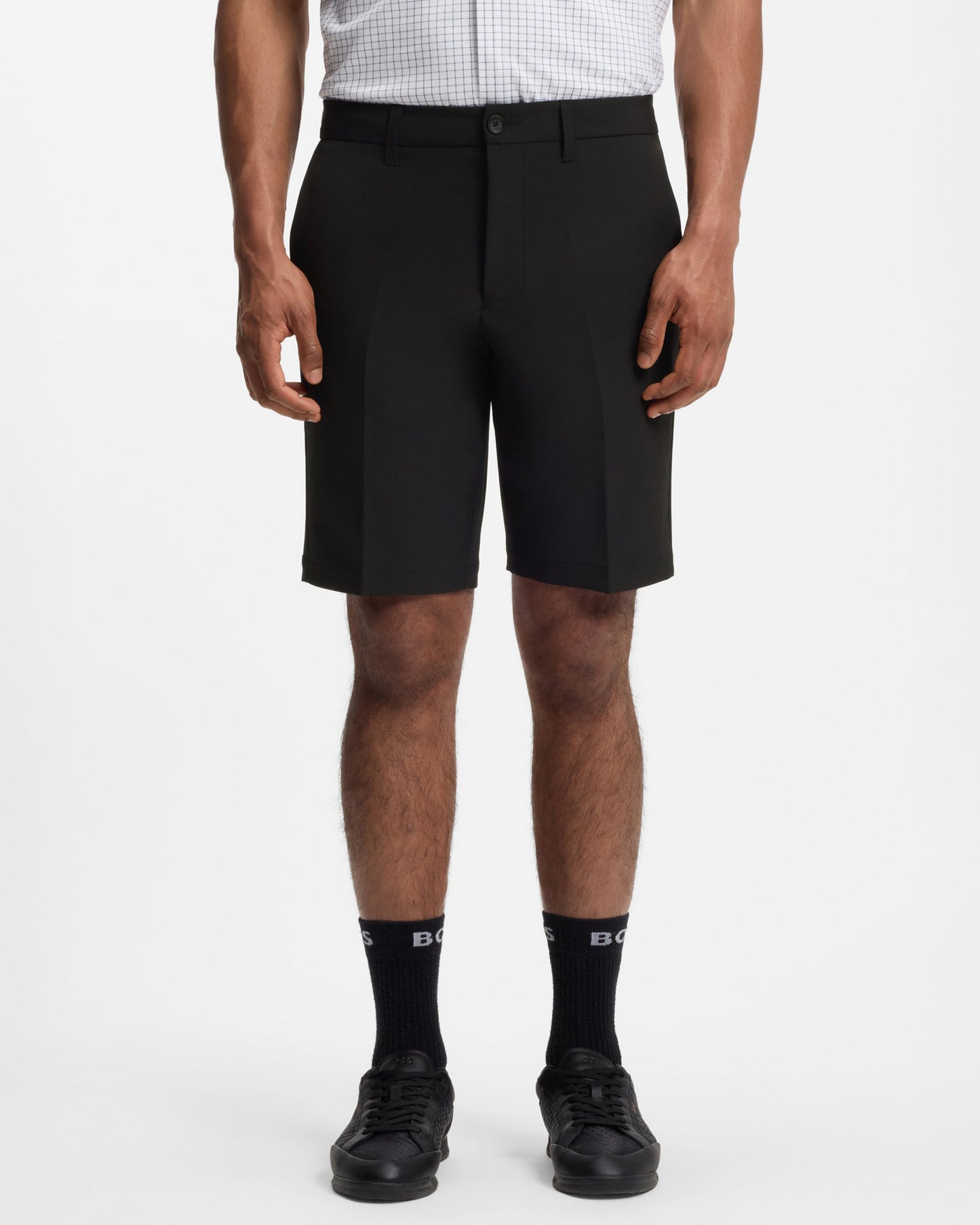 BOSS Green S_Commuter Mens Slim-fit shorts in water-repellent stretch fabric - Black 001