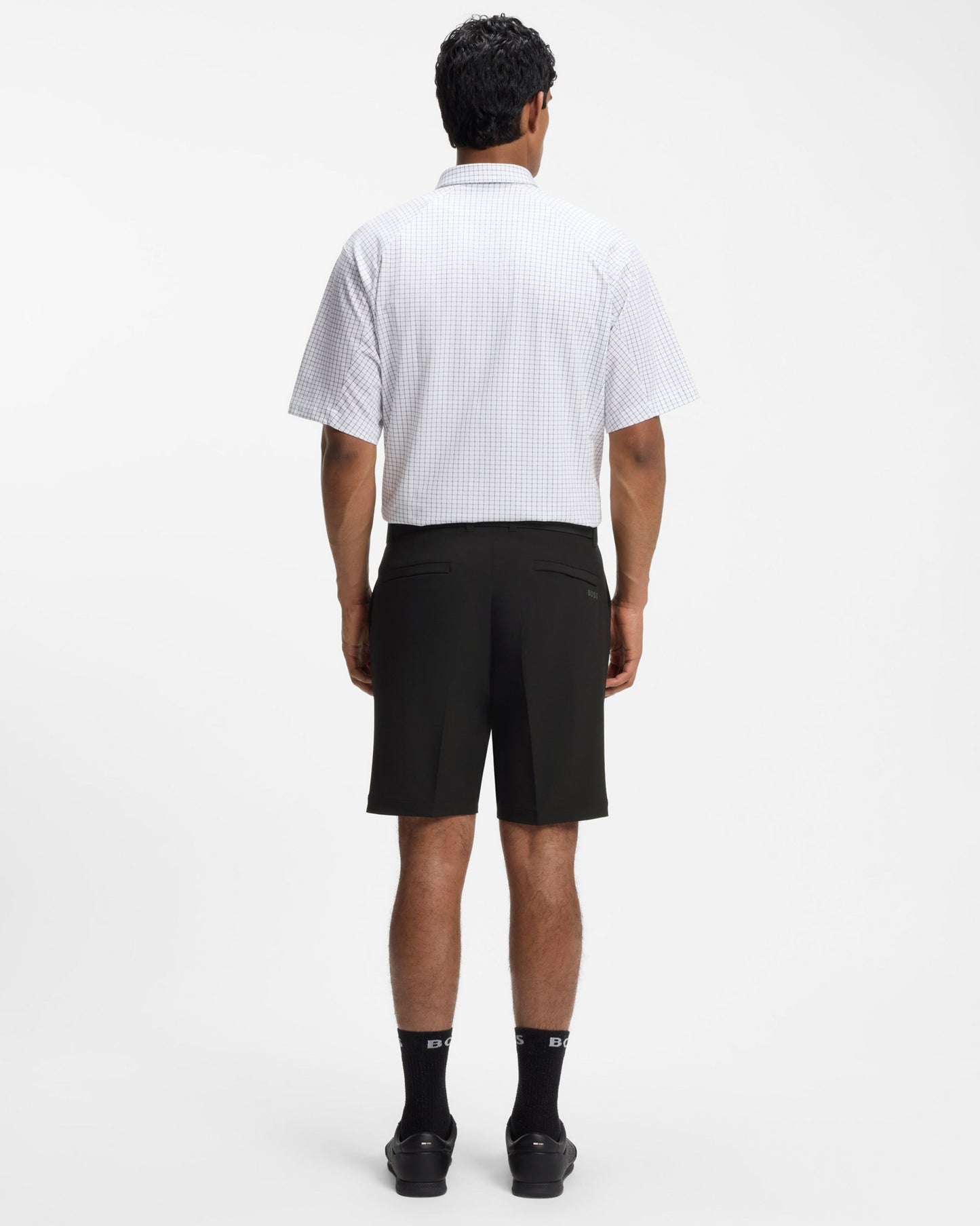 BOSS Green S_Commuter Mens Slim-fit shorts in water-repellent stretch fabric - Black 001