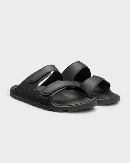 HUGO Evander Mens Logo Sandals with Double Touch-Closure Straps - Black 002