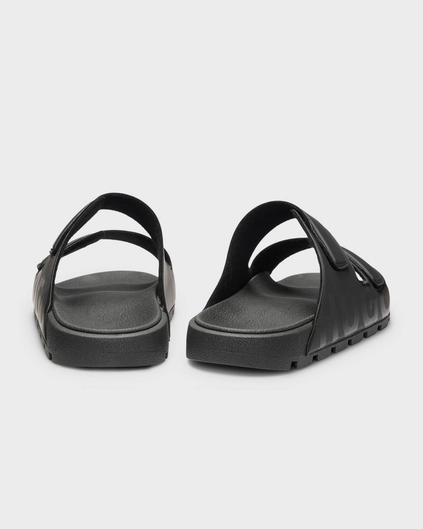 HUGO Evander Mens Logo Sandals with Double Touch-Closure Straps - Black 002