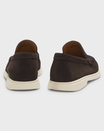 BOSS Orange Sienna Mens Suede Loafers - Dark Brown 202 pair, back