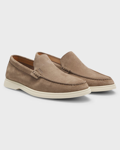BOSS Orange Sienna Mens Suede Loafers - Medium Beige 262 pair, side