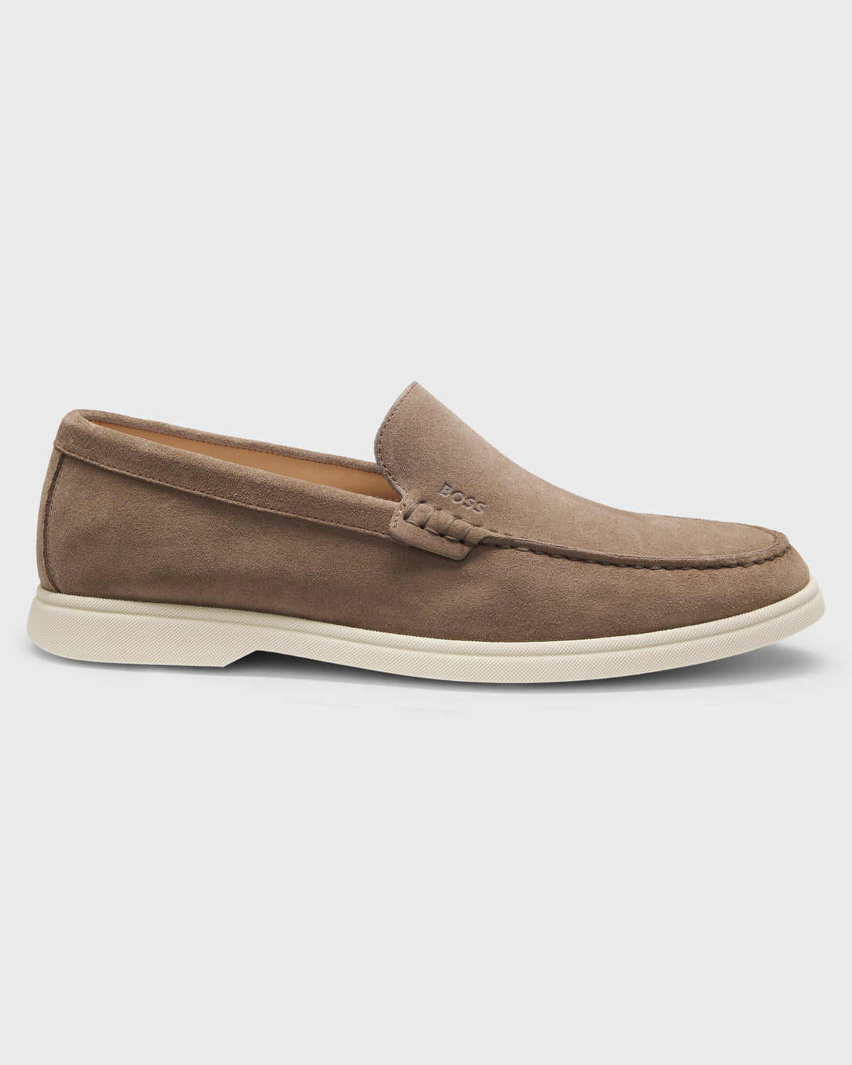 BOSS Orange Sienna Mens Suede Loafers - Medium Beige 262 side