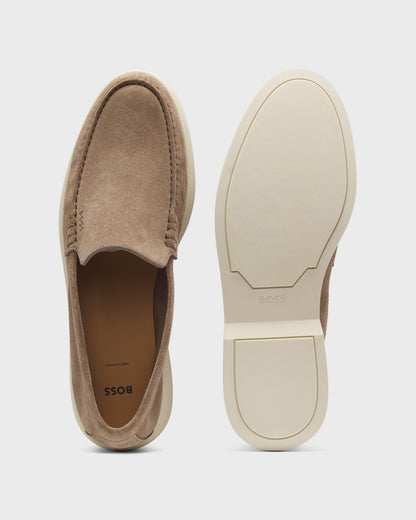 BOSS Orange Sienna Mens Suede Loafers - Medium Beige 262 sole, top