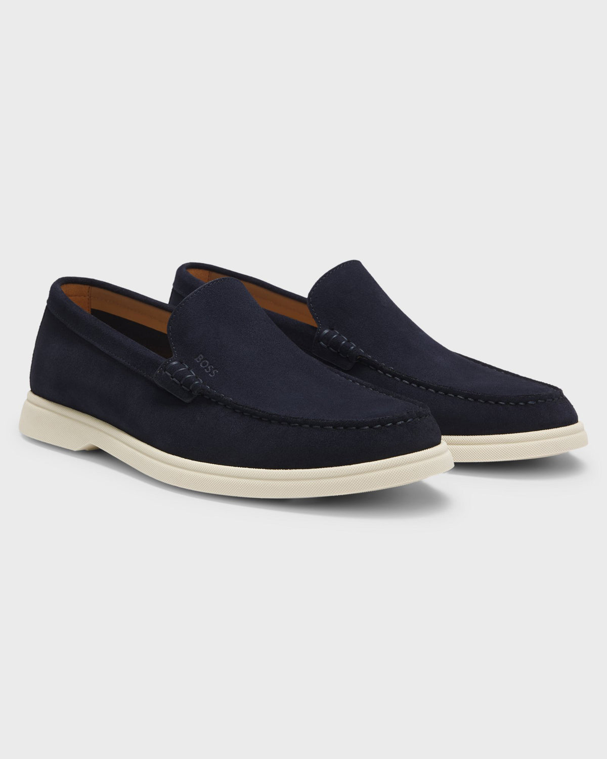 BOSS Orange Sienna Mens Suede Loafers - Dark Blue 402 | CHO | Designer Mens Shoes