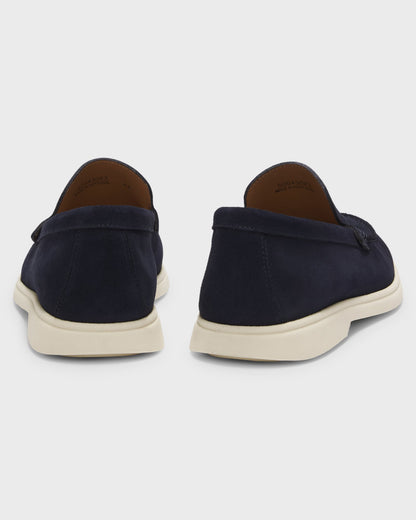 BOSS Orange Sienna Mens Suede Loafers - Dark Blue 402 | CHO | Designer Mens Shoes