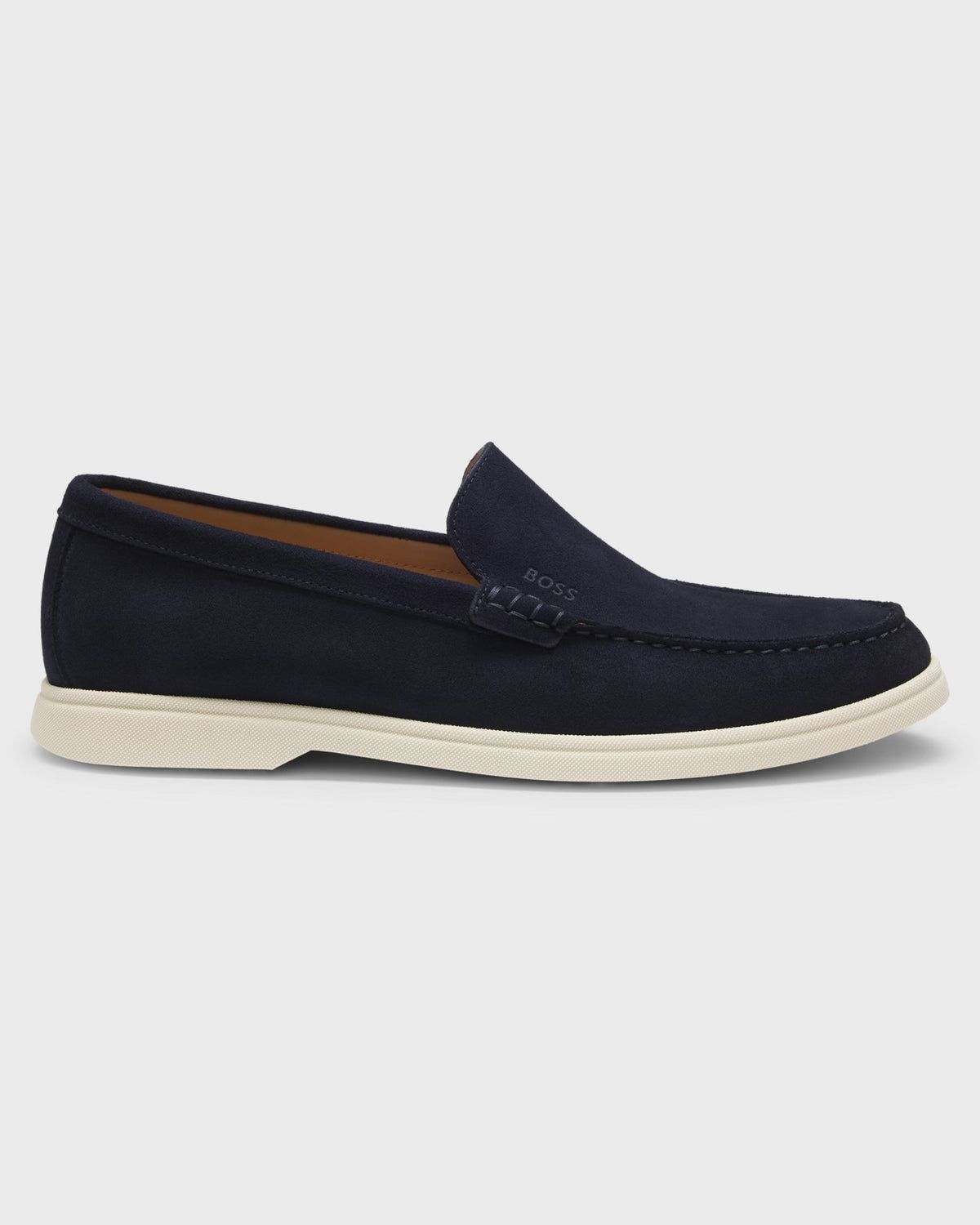 BOSS Orange Sienna Mens Suede Loafers - Dark Blue 402 | CHO | Designer Mens Shoes