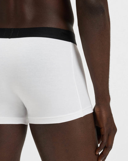 BOSS Orange 3-Pack Mens Stretch-Cotton Trunks with Logo Waistbands - White 100