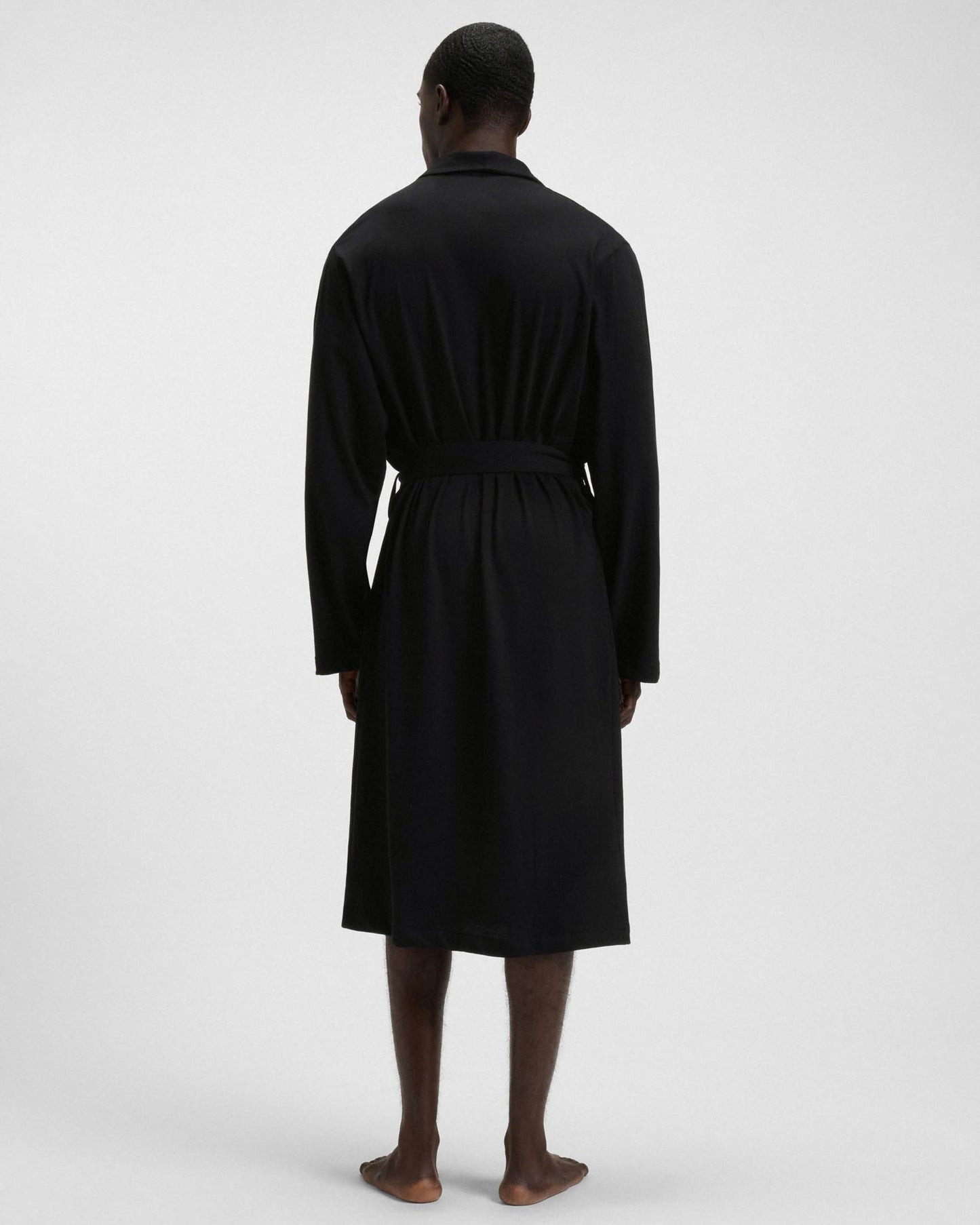 BOSS Orange Mens Cotton Jersey Dressing Gown - Black 001