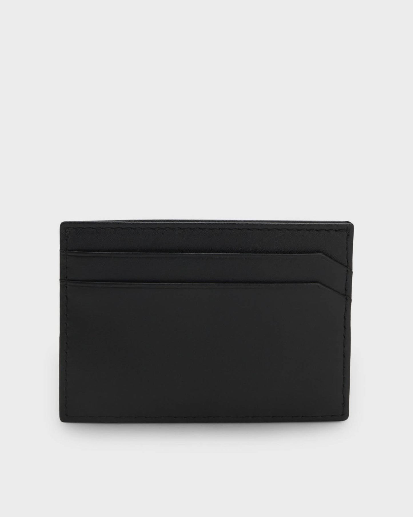 HUGO Tibby Mens Leather card holder with red-foil stacked logo  - Black 001