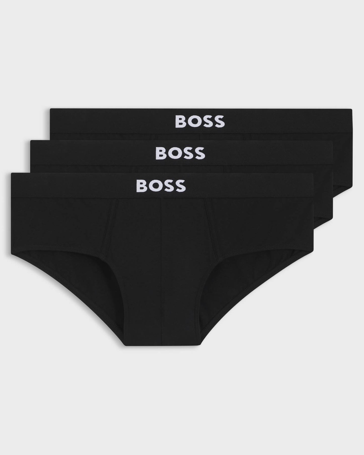 BOSS Orange Three-Pack Low-Rise Briefs in Stretch Cotton - Black 001