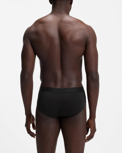BOSS Orange Three-Pack Low-Rise Briefs in Stretch Cotton - Black 001