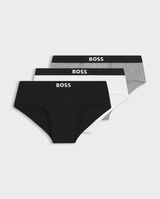 BOSS Orange Three - Pack Low - Rise Briefs in Stretch Cotton - Assorted Pre - Pack 999 | CHO | Designer Mens,Underwear & Socks,Underwear,Mens,Underwear & Socks