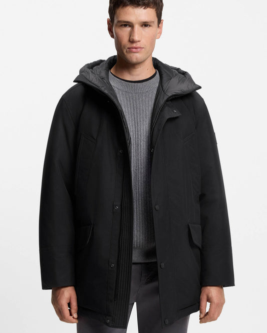 BOSS Orange Osiass Mens Water Repellent Jacket with Contrasting Trims  - Black 001