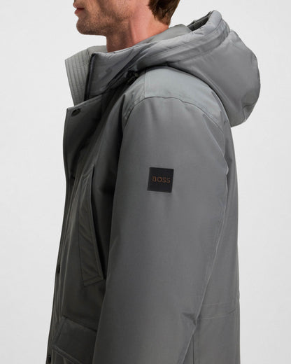 BOSS Orange Osiass Mens Water Repellent Jacket with Contrasting Trims  - Black 001